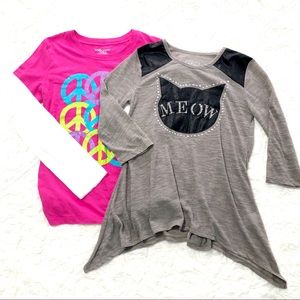 Bundle of 2 Girls Youth Long Sleeve Shirts Size XL EUC